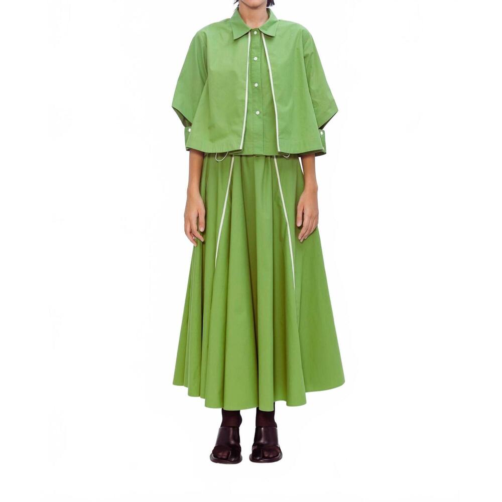 NEW LOVEBIRDS flux button front shirt in matcha